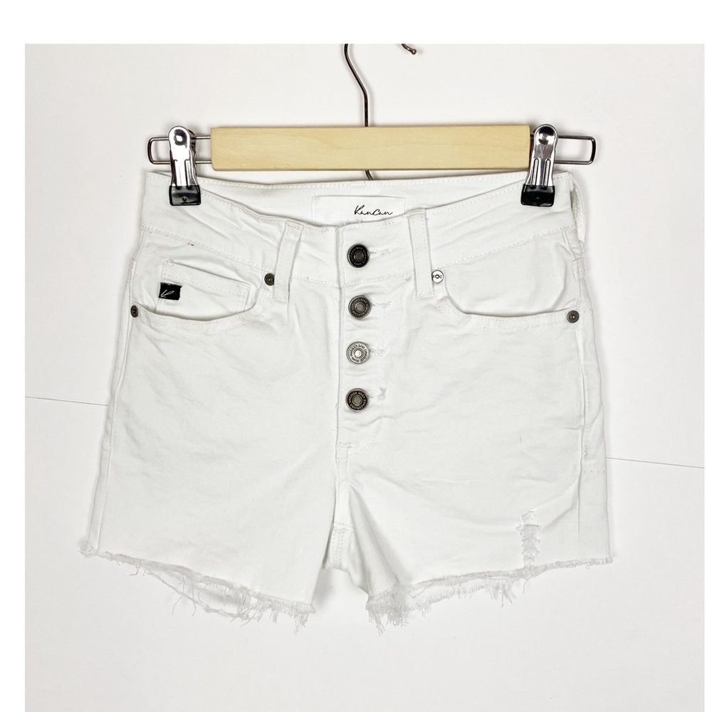 Kancan White Cut Off Denim Shorts Size 0